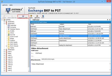 Exchange BKF to Outlook PST